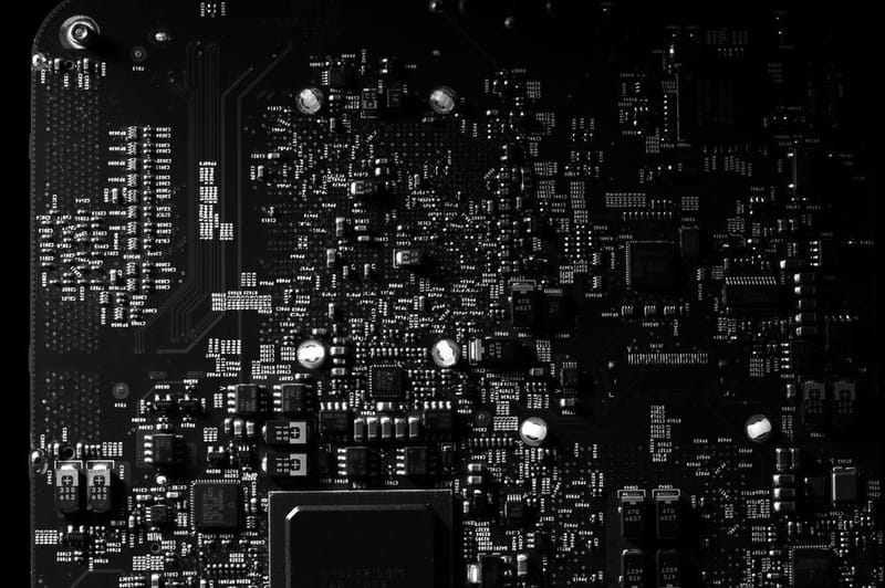 Bare electronics boards laid out