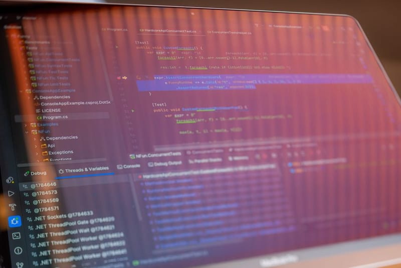 Code editor open on a monitor
