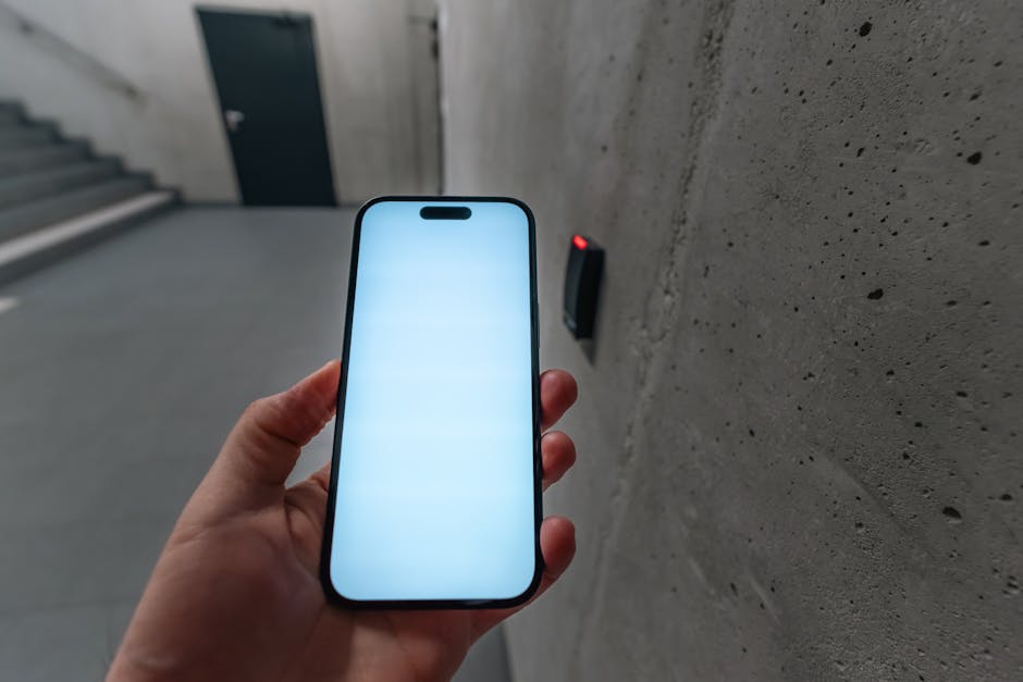 Smartphone tapping a smart door lock to unlock